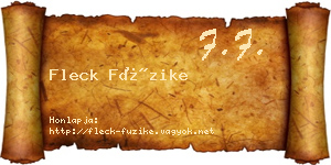 Fleck Füzike névjegykártya